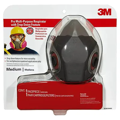3M 62023HA1-C Valve Respirator, M Mask, P100 Filter Class, Dual Cartridge