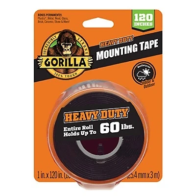 GORILLA BLK MOUNT TAPE 1"X120"