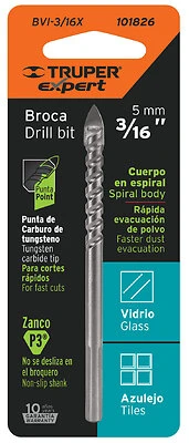 EXPERT GLASS DRILL BIT 1/4I T