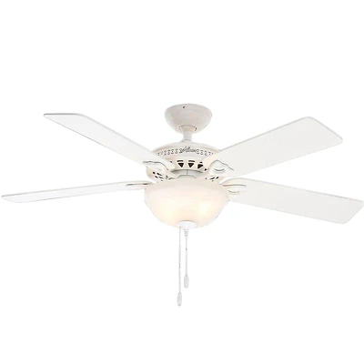 Astoria  Ceiling Fan With Bowl Light Fixture,  White, 5 Blades, 52-In.
