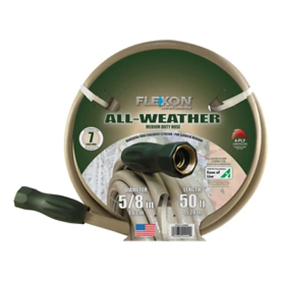 5/8-inch X 50-foot All Weather Hose - Durable 4-ply Design