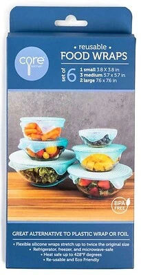 Core Home 29941 6 Piece Reusable Food Wrap Set In Blue