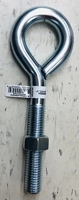 FG Eye Bolt – White Nickel Finish, 3/4" – 10 x 8, Pack of 2