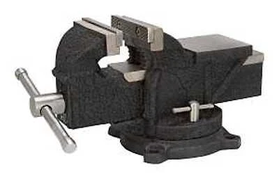 Heavy-duty 4 Inch Bench Vise With Swivel Base And Serrated Jaws