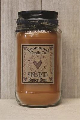 Butter Rum Large Mason Jar Candle – Hand‑Poured Soy Wax Home Fragrance