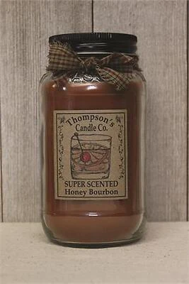 Large Honey Bourbon Scented Mason Jar Candle – Rustic Home Fragrance