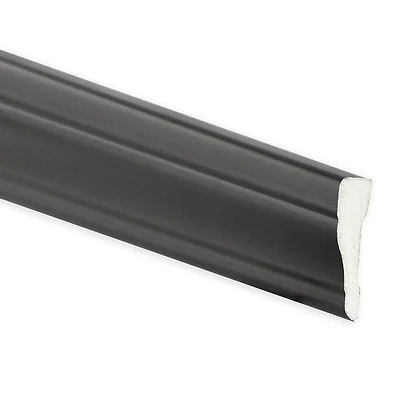 Inteplast 7‑Foot Ebony Polystyrene Baseboard Trim – Square Edge, 2.1" Wide, 0.56" Thick