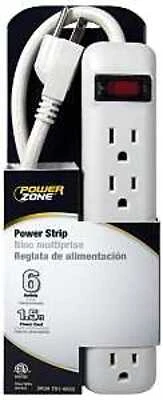 PowerZone OR801118 6-Outlet Power Strip, 18 in Cord, Surge Protection