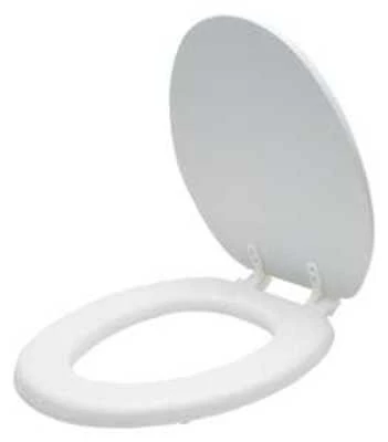 Elongated Soft Toilet Seat, 19 Inch Wide, White, Model Es001-wh