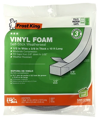 Vinyl Foam Tape 1/2" 10' V445H