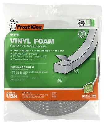 Vinyl Foam Tape 3/8W 17' V444H