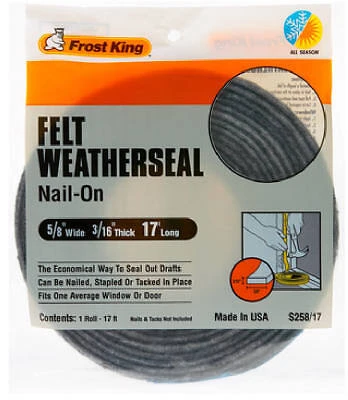 Felt Nail-On 5/8W 17' S258/17H