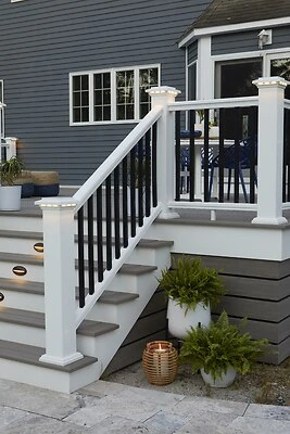 TimberTech Advanced PVC Vintage Collection (Coastline) Railing Classic Composite Series, Premier, Post Cap Lights (White)