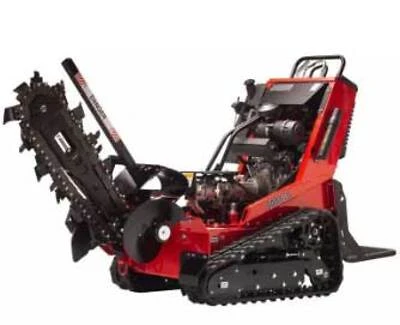 Barretto hydraulic stand-on track trencher. 3’ digging depth, 4” path. Simple to operate! 