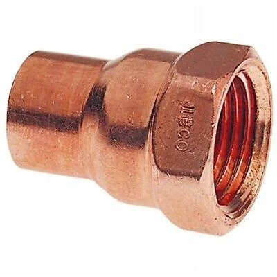 W 61225 3/8 In. Female Pipe Thread Wrot Copper Adapter