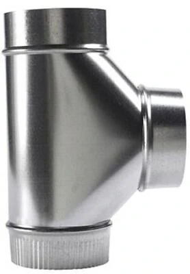 8 Inch 26 Gauge Galvanized Economy Stove Pipe Tee - Model 8-304-ez