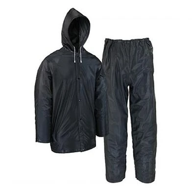 2-Pc. Rain Suit, Black PVC, M