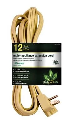 Gg-25612 12 Ft. 14/3 Beige Appliance Extension Cord