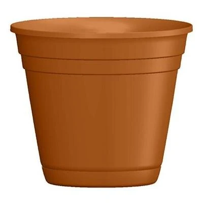 Riverland Planter With Saucer, Light Terra Cotta Resin, 10 Inch