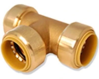 Pushfit Tee 3/4 Pro Bite Brass Push Fit Fittings Lf824r