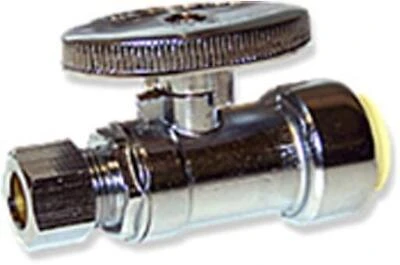 Lead Free Brass Push Straight Valve 1/2" X 3/8" Compression Fitting