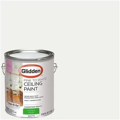 Glidden High Enduance Plus Ceiling Paint White Flat Interior 1 Gallon with ScotchBlue Painters Tape Original Multi-Use, .94in x 60yd(24mm x 54,8m Bundle