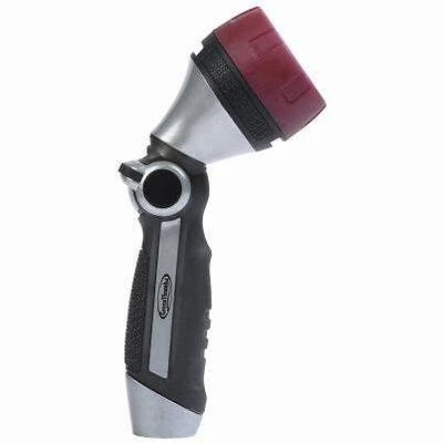 7-Pattern Oversized Hose Nozzle With Wand, Dual-Position, Gel Coating Over Metal