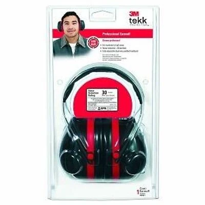 Tekk Protection Professional Earmuffs, Black, 30 Db Noise Reduction