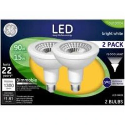 225772 15W Dimmable Medium Base Par38 Light Bulb, Pack of 2