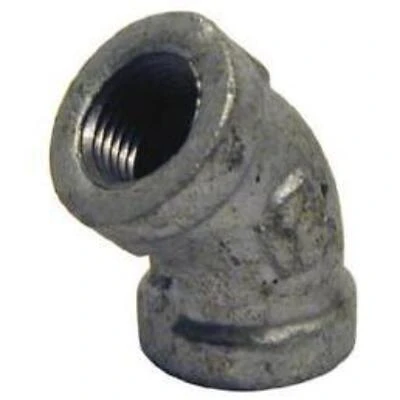 G-L4505 0.5 in. Galvanized 45 Degree Equal Elbow