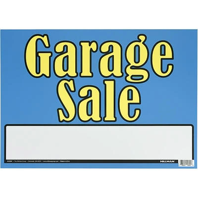 Hillman 842584 Garage Sale Yard Sign, Blue Polystyrene, 10 x 14 In.