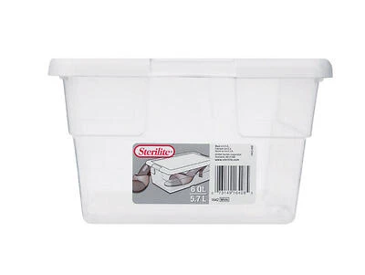 Sterilite 6‑Quart Transparent Stackable Storage Container – Clear Polypropylene Organizer