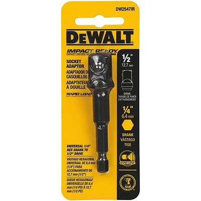 DeWalt Elite Series 1/2 in Drive Steel Socket Adapter - Heavy Duty Black