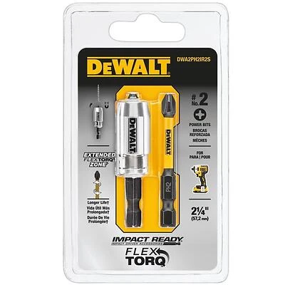 DeWalt ELITE SERIES 2-1/4 in. Phillips #2 Magnetic Impact Rated Steel Screwdriver Bit – 3 Pack
