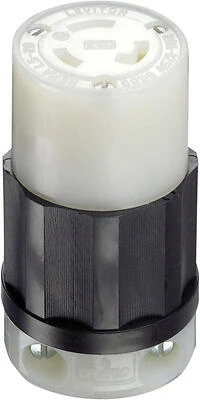Leviton Nylon Industrial L5‑20R Grounding Locking Connector – 2‑Pole, 16‑10 AWG, UL/CSA Certified