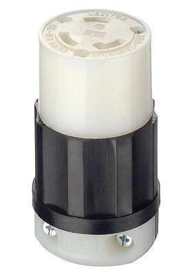 Leviton C2623-0BX L6-30R Locking Grounding Connector, 250V, 2-Pole 3-Wire