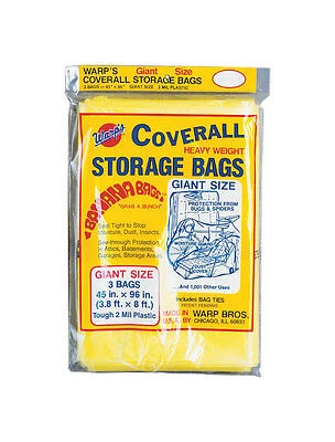 Warp Banana Bags CB-45 Giant Yellow Plastic Storage Bag – 45×96 Inches, 2 mil Thickness