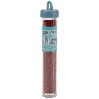 Glitter Tube 0.6 Ounces - Vibrant Red Color For Crafting And Decoration
