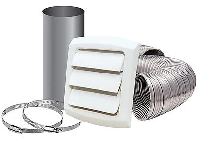 Mlfvk48e Flexible Aluminum Louvered Dryer Vent Kit - 4" X 8'
