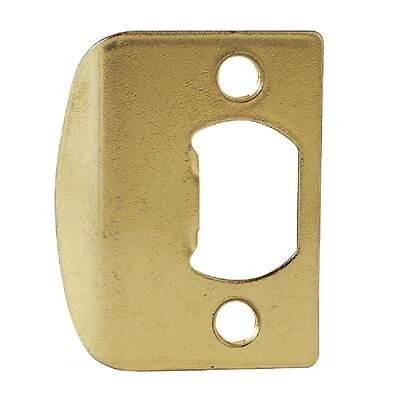 Kwikset Polished Brass Curved Full‑Lip Strike Plate – 2.25" × 1.75" Steel