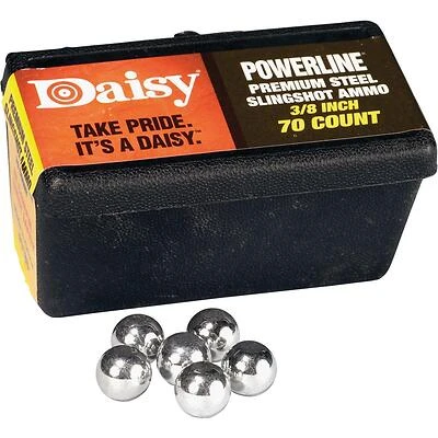Daisy 3/8" Zinc-Plated Steel Slingshot Pellets, 70-Count with Carry Box