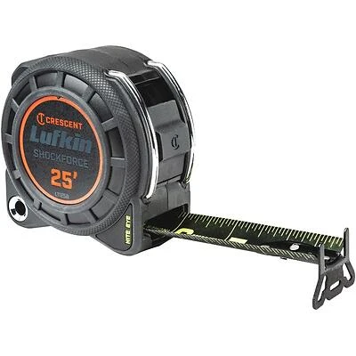 Crescent Lufkin L1125 Tape Measure, 25 ft, 1-3/16 in Blade, Steel