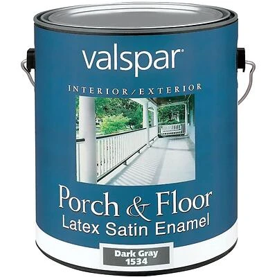 Valspar Dark Gray Satin Porch & Floor Paint – 1 Gal, 400 ft² Coverage