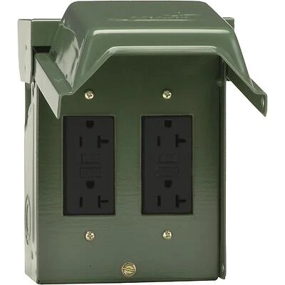 GE U012010GRP 20‑Amp Green NEMA 3R Power Outlet – Weather‑Resistant Electrical Receptacle