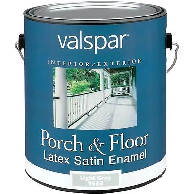 Valspar Light Gray Satin Porch & Floor Paint – 1 gal, 400 sq ft Coverage