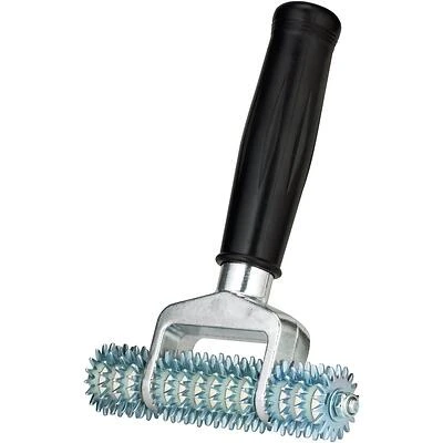Roberts 4" Steel Star‑Wheel Carpet Seam Roller – Soft‑Grip Red Handle