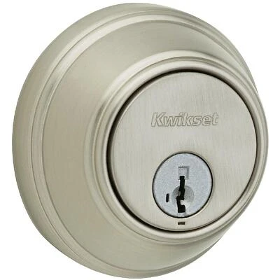Kwikset 817 Satin Nickel SmartKey Adjustable Deadbolt – 2‑Grade, 2‑Cylinder, Commercial & Residential