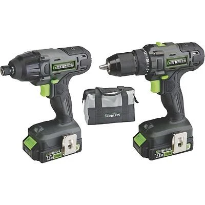 20V Lithium‑Ion Drill & Impact Driver Combo – 2 Ah Batteries, Charger & Carry Bag