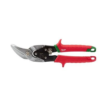 Milwaukee 10" Right‑Cut Aviation Snip with Ergonomic Red Handle – 5" L‑Cut, Steel Blade