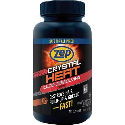 Zep Crystal Heat 1 lb Industrial Drain Opener – Fast‑Acting Grease & Hair Dissolver